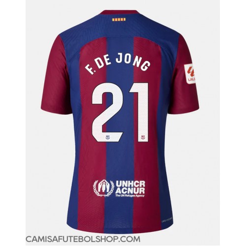 Camisa de time de futebol Barcelona Frenkie de Jong #21 Replicas 1º Equipamento 2023-24 Manga Curta